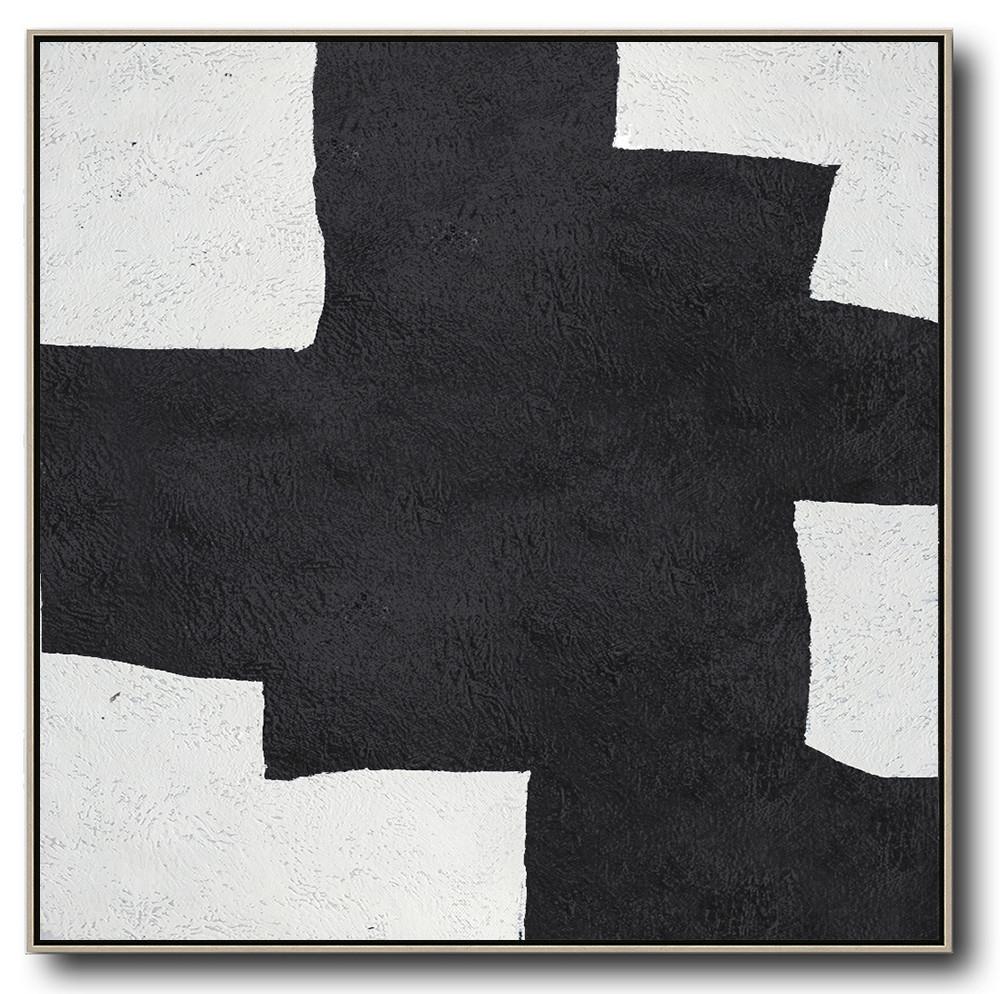 Minimal Black and White Painting #MN127A - Click Image to Close